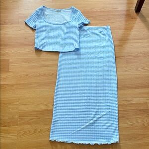 Ardene Light Blue Checkered Outfit